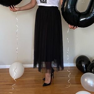 Ankle length black skirt